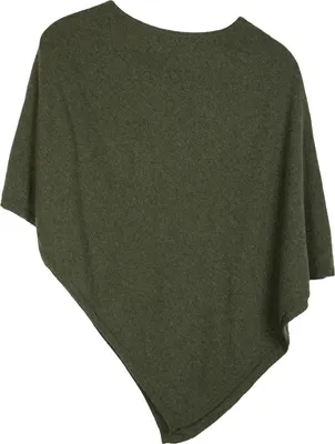 Produktbild von styleBREAKER Damen Feinstrick Poncho in Unifarben, leicht asymmetrischer Schnitt, Ärmellos, Rundhals 08010042