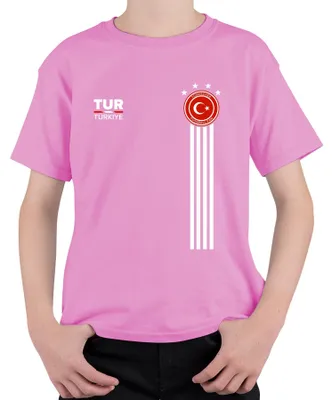 Obrázok produktu pre Turecký futbalový fanúšik Turecko Half Moon World Cup Shirt World Cup Uni detské tričko, ružová, 128