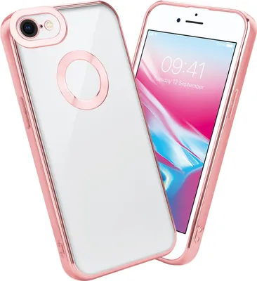 Produktbild von Cadorabo Schutzhülle für Apple iPhone 7 / 7S / 8 / SE 2020 Hülle in Transparent Handy Case Cover TPU Etui Chrome