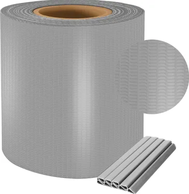Produktbild von Sellon24® PVC Sichtschutzstreifen Doppelstabmatten Zaun 35m x 19 cm Grau 20 Befestigungsclips inkl. Sichtschutz Windschutz Garten Gartenzaun 450g/m²
