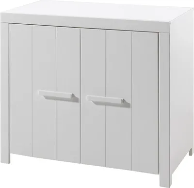 Produktbild von Kommode >ERIK< in Weiß aus Massiv Kiefer und MDF - 100x87x57cm (BxHxT)