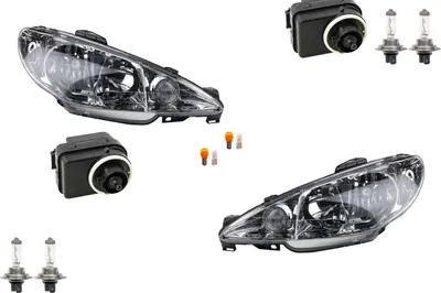 Zdjęcie produktu dla Johns, Reflektory pasujące do Peugeot 206 CC 09/98- Illumin. lewy prawy + silnik serwo