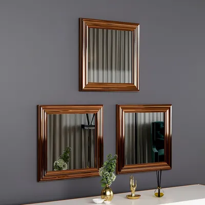 Immagine prodotto di Skye Decor, Otto - Bronzo, set di specchi (3 pezzi), bronzo, 40 x 3 x 40 cm