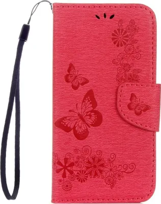 Produktbild von Mobigear Butterfly  Samsung Galaxy S8 Hülle Klapphülle Geldbörse - Rot