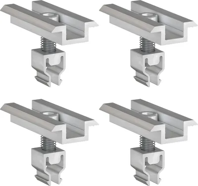 Produktbild von 4x Mittelklemme Klickfix silber 30-40mm Solarmodul Halterung Modulklemme Solar Modul Klemme Befestigung Halterung PV Montage Panel Aluminium Profil