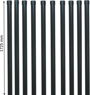 Produktbild von 10 Zaunpfosten 1725 mm Zaunpfahl Pfosten 34mm Metallzaun Schweißgitter anthrazit