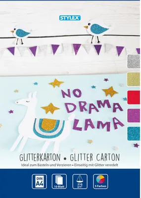 Produktbild von Stylex 46719 Glitzerkarton 10 Blatt DIN A4 210 g/m"