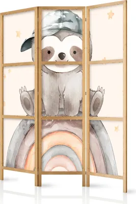 Immagine prodotto di Paravento giapponese per bambini 135x172 cm in 3 parti bianco