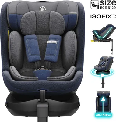 Produktbild von Daliya® BRAVO i-Size, 360° drehbarer Kindersitz, ISOFIX & Stützfuß, Mitwachsender Autokindersitz 0–12 Jahre (40–150 cm), atmungsaktiv, Kinderautositz