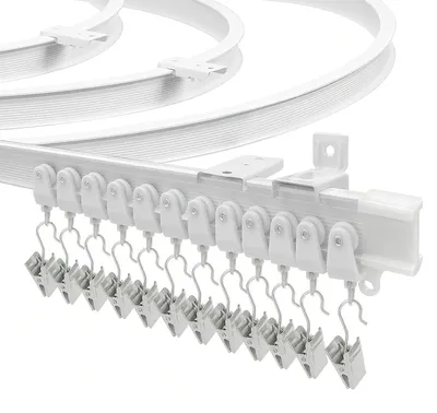 Immagine prodotto di Binario flessibile per tende a soffitto, lunghezza 2,5 metri, in plastica, adatto per finestre a bovindo