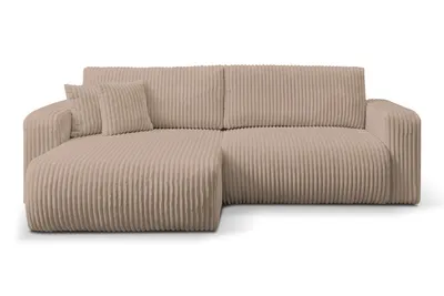 Produktbild von VENASI Ecksofa mit Schlaffunktion & Bettkasten Tilly, Braun Cordstoff