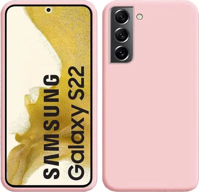 Image de Etui pour Samsung Galaxy S22 5G, étui de protection en silicone souple en caoutchouc liquide Rose