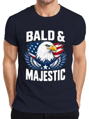 Produktbild von Bald And Majestic Adler USA Flagge American Weißkopfseeadler Herren T-Shirt, Navy, L