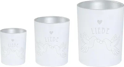 Produktbild von Gilde Glas Windlicht "Hochzeit" VE8 50715