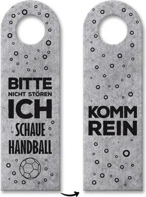 Produktbild von Bitte nicht stören, ich schaue Handball oder Komm rein Türhänger in Grau