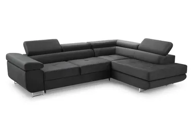 Produktbild von AX LIVING Sofa mit Kopfstütze Arborio L Sofa Dunkelgrau 272 cm R
