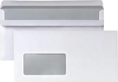 Produktbild von Neutralware Briefumschlag DIN lang mit Fenster 75g/m² mit Selbstklebung Papier weiß 1.000 St./Pack.