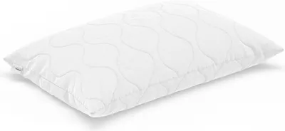 A white pillow with a quilted pattern is shown on a white background.