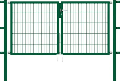 Obrázek produktu pro Dvojitá brána Alberts Flexo s příslušenstvím, k zabetonování, zelená, šířka 200 cm, výška 100 cm