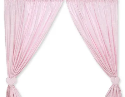 Produktbild von Vorhänge für das Babyzimmer – Milo – Teddybär mit Herz, rosa