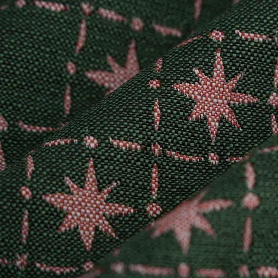 Productafbeelding van Jacquard stof, 138 cm breed, wit, roze, kaki, gecertificeerd volgens  standaard