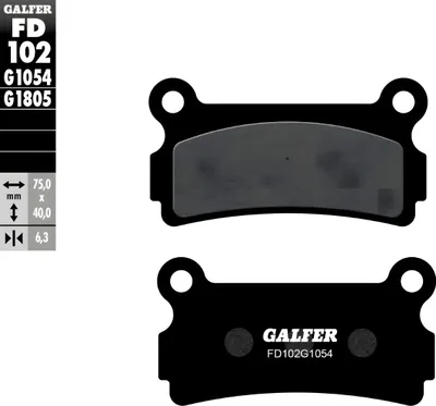 Immagine prodotto di Set pastiglie freno GALFER "FD102", G1054 - Standard organico, posteriore