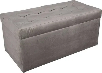 Obrázok produktu pre mg dizajnová čalúnená stolička, 45x90 cm, farba sivá - mäkký sedák, skladacia s úložným priestorom (105 l) vydrží zaťaženie do 100 kg