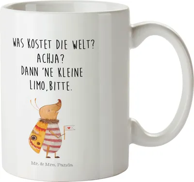Produktbild von Mr. & Mrs. Panda Plastikbecher Nachtfalter Fähnchen - Weiß - Geschenk, Kinderbecher, Lustige Sprüche, Käfer, Spruch Lustig, Was Kostet Die Welt, Süß, Kindertasse, Pott