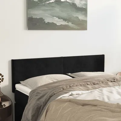 Produktbild von The Living Store Kopfteile 2 Stk. Schwarz 72x5x78/88 cm Samt