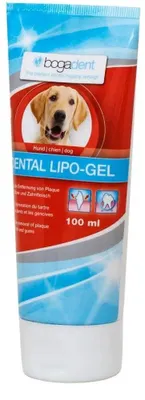 Zdjęcie produktu dla Bogar bogadent Dental Lipo-Gel, Pasta do zębów przeciwko kamieniowi dla zawierząt, Pies, 100 ml, Migdał, Olej szafranowy, Witamina E