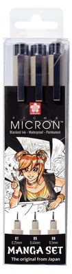 Obrázok produktu pre SAKURA POXSDKMAN3 SAKURA manga set PIGMA MICRON, balenie 3 ks
