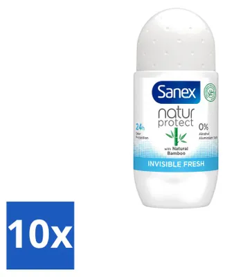 Obrázek produktu pro 10 kusů deodorantu Sanex Deo Roll-on Bamboo Invisible Fresh, 50 ml, výhodná balení