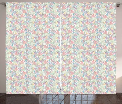 Produktbild von ABAKUHAUS Blätter Rustikaler Vorhang, Bunter Frühlingslaub, Wohnzimmer Universalband Gardinen mit Schlaufen und Haken, 280 x 225 cm, Mehrfarbig