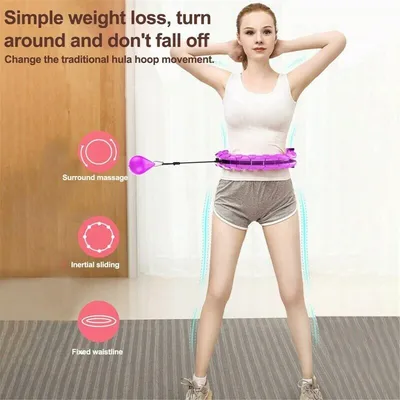 Produktbild von Smart Hula Hoop Einstellbar Fitness Bauchtrainer Gymnastikreifen Anzug für 70-130cm Taille