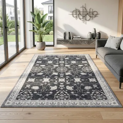 Immagine prodotto di Homebyhome Tappeto lavabile vintage pelo corto soggiorno camera design orientale facile manutenzione Dimensione: 120x170 cm