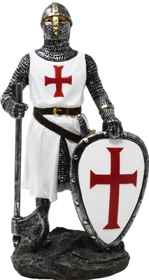 Produktbild von Kreuzritter weiß/rotes Kreuz mit Axt - Dekofigur, Mittelalter
