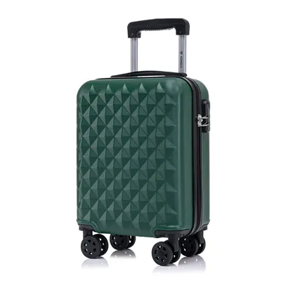 Produktbild von Koffer Trolley Reisekoffer Suitcase, Rollkoffer Handgepäck ,mit 4 Rollen360°, Hartschalenreisekoffer, Zahlenschloss, Weicher Gummigriff (S,Dunkelgrün)
