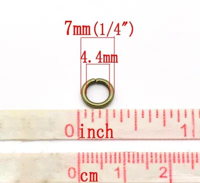 50 Verbindungsringe, Biegeringe, Binderinge 7 mm bronze