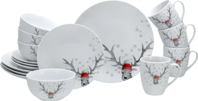 Produktbild von CreaTable, 13919, Luna Hirsch, Kombiservice 16-tlg, Porzellan