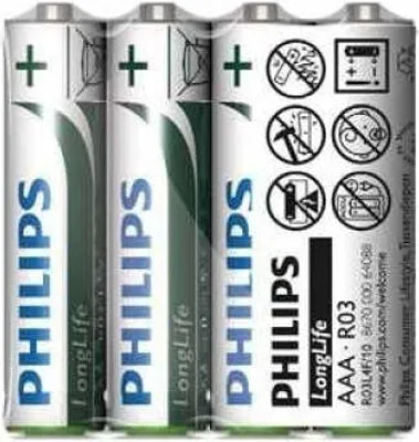 Obrázek produktu pro Baterie PHILIPS Longlife R03 AAA E 4 kusy.