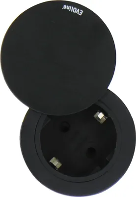 Produktbild von Evoline One Einbau Steckdose mit Drehdeckel ø 59 mm 230V, Kunststoff schwarz