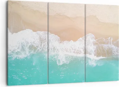 Produktbild von Bild auf Leinwand - Leinwandbild - Meer Welle Sand - 105x70cm - Wand Bild - Wanddeko - Wandbilder - Leinwanddruck - Bilder - Kunstdruck - Wanddekoration - Leinwand bilder - Wandkunst - CE105x70-3937