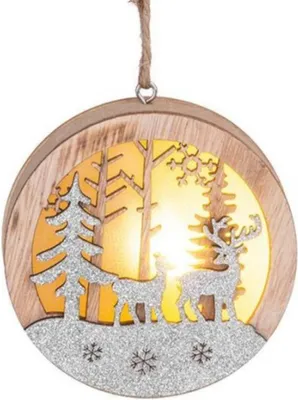 Produktbild von LED Dekoration MAGICHOME, HIRSCH in Kugel, hängend, 8,5x2x8,5 cm, warmweiß