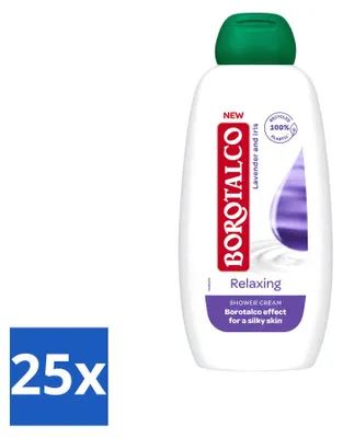 Obrázek produktu pro 25 kusů sprchového gelu Borotalco Relaxing – levandule a kosatec – 250 ml – výhodný balení