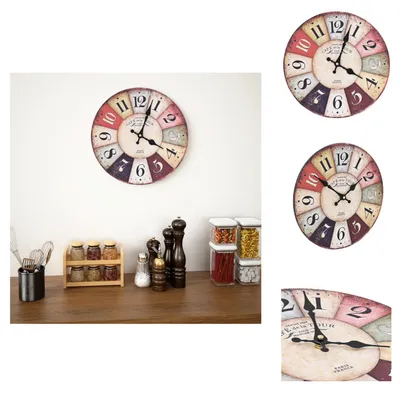 Imagen del producto de vidaXL Reloj de pared vintage, colorido, 30 cm - Relojes de pared