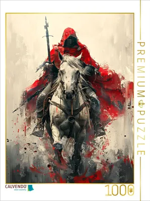 Produktbild von CALVENDO Puzzle Der rote Reiter | 1000 Teile Lege-Größe 64x48cm Foto-Puzzle für glückliche Stunden