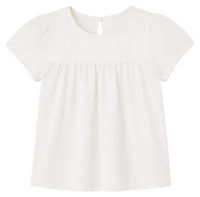Productafbeelding van Zomer Blouse voor Meisjes - Korte Pofmouwen - Wit