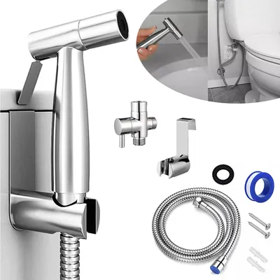 Produktbild von Edelstahl Bidet Handbrause Set für Toilette, WC Brause, Wasserdruck Einstellbar, für Intimpflege, Haustier & Reinigung