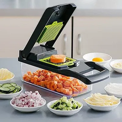 Produktbild von Famanu Gemüseschneider mit verschiedenen Messern - Mandoline - Zwiebelhacker