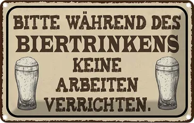 Produktbild von vianmo Blechschild 20x30 cm bitte während Biertrinkens keine Spruch Zitat